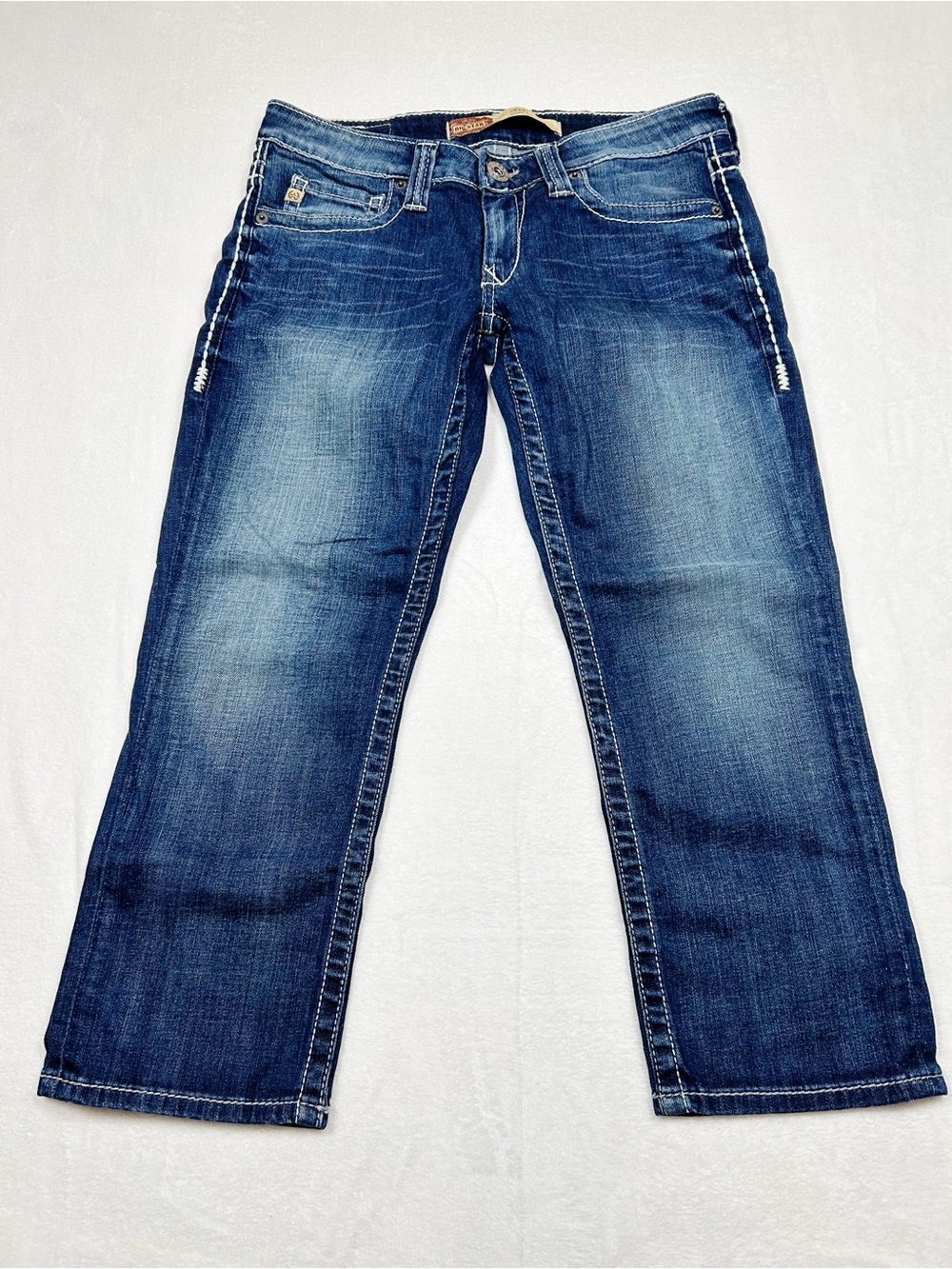 Big Star Sweet Ultra Low Rise Capri Jeans 28 Cotton/Spandex Y2K Retro Stretch